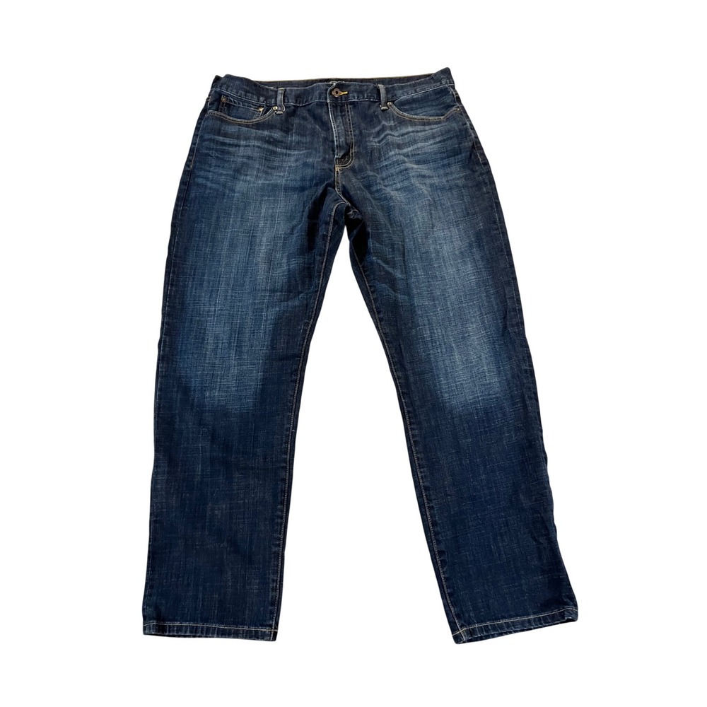 Lucky Brand 329 Classic Straight Jeans Mens 42x32 Dark Wash Stretch Denim